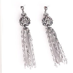 Elegant Vintage Gunn Metal and crystal‎ earrings #10
